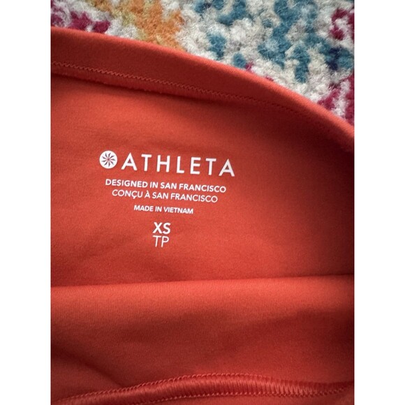 Athleta Transcend Ruched Tank Top Orange Sleeveless‎ Athletic Women's XS - Picture 3 of 7